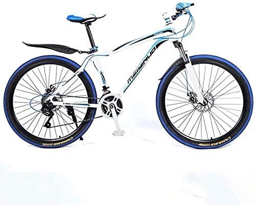 Mountain Bike : 26 pollici Mountain bike a 27 velocità per adulti, telaio completo in lega di alluminio leggera, sospensione anteriore della ruota, bicicletta da uomo, freno a disco 6-11, nero 1 fengong (Colore : blu