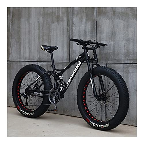 Mountain Bike : 26 pollici ruota 27 velocità Adulto Mountain Fat Bike Bike Velocità Velocità Velocità Bicicletta Bicicletta Off-Road Snowmobile Uomo Guida all'aperto MTB ( Color : Black Spoke wheel , Size : 7 Speed )