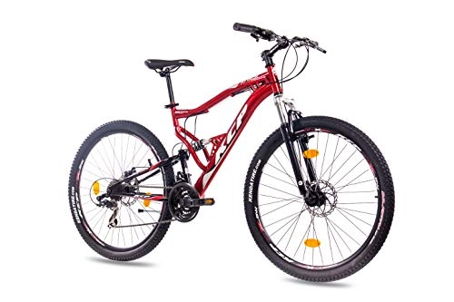 Mountain Bike : 27, 5 pollici Mountain Bike Bicicletta KCP Attack Unisex con 21 cambio Shimano TX Rosso Nero
