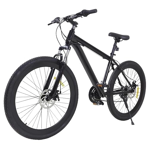 Mountain Bike : ACOSDIDES Mountain bike da uomo 26 pollici, con freno a disco anteriore e posteriore, cambio a 21 marce, materiale bianco in acciaio al carbonio per ragazzi, ragazze, donne e uomini (nero)