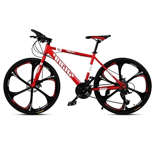 Mountain Bike : Adultmountain Bike, Biciclette da esterno in acciaio ad alto tenore di carbonio, 21 velocità bicicletta piena sospensione MTB ​​Gears Dual Disc Brakesmountain Bicicletta, A-30speed