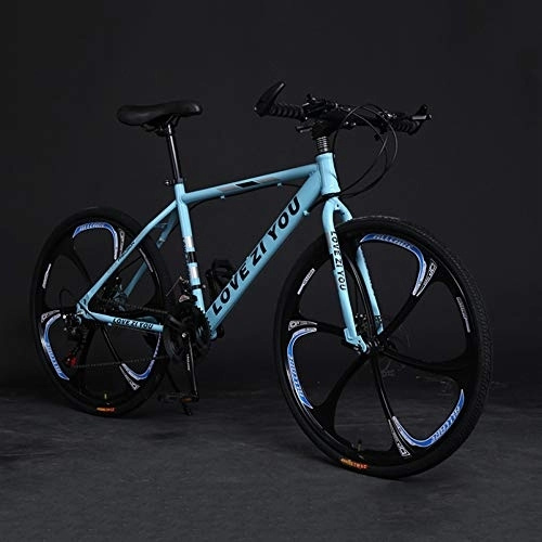 Mountain Bike : Adultmountain Bike, Biciclette da esterno in acciaio ad alto tenore di carbonio, 21 velocità bicicletta piena sospensione MTB ​​Gears Dual Disc Brakesmountain Bicicletta, C-24inch30speed
