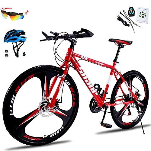 Mountain Bike : AI-QX 26 '' Mountain Bike per Bici da Uomo e da Donna Pieghevole con sospensioni e Cambio a 30 velocità, A