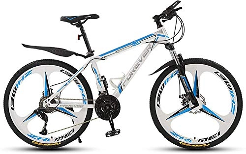Mountain Bike : AUTRY Sedile Confortevole per Mountain Bike da Mountain Bike da Uomo, con Ammortizzatore a Sospensione Anteriore, Bici per Adulti e giovani26”27速-White Blue