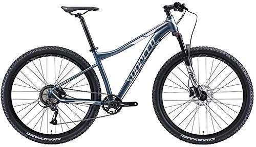 Mountain Bike : AYHa 9 biciclette Velocità Montagna, telaio in alluminio della bicicletta Uomini con sospensione anteriore, unisex Hardtail mountain bike, All Terrain Mountain Bike, Grigio, 29inch
