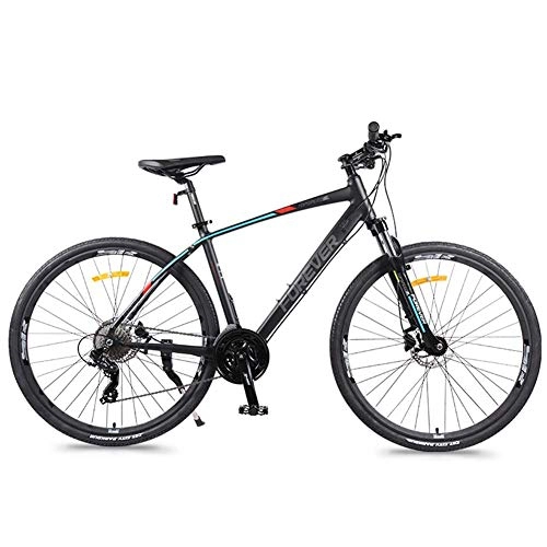 Mountain Bike : AZYQ Bici da strada a 27 velocit, freno a disco idraulico, sgancio rapido, bicicletta da strada in alluminio leggero, bicicletta da pendolare City da uomo, nera, Nero