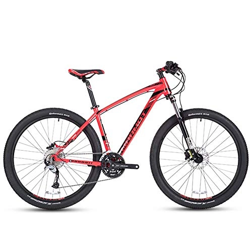 Mountain Bike : AZYQ Mountain bike a 27 velocità, mountain bike hardtail da 27, 5 pollici con ruote grandi, mountain bike per uomo su telaio in alluminio per uomo adulto, bianco, Rosso