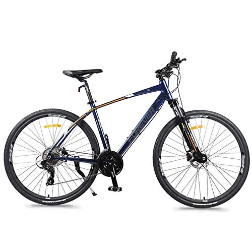 Mountain Bike : BCX Bici da strada a 27 velocità, freno a disco idraulico, sgancio rapido, bicicletta da strada leggera in alluminio, bicicletta da città per uomo donna, nera, Blu
