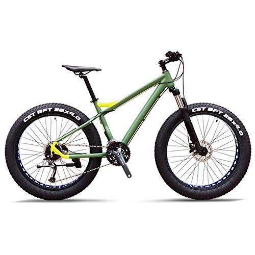 Mountain Bike : BCX Mountain bike a 27 velocità, mountain bike hardtail professionale per adulti con pneumatici grassi da 26 pollici, sospensione anteriore con telaio in alluminio per tutti i terreni, C