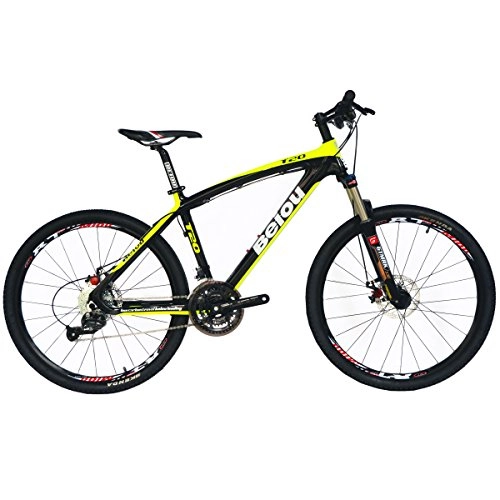 Mountain Bike : BEIOU® Toray T700 in Fibra di Carbonio Mountain Bike Bici Completa MTB Shimano 27 velocità Ruota 66 cm 370 CB004, Green