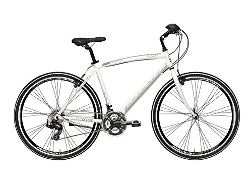 Mountain Bike : Bici Ibrida Cicli Adriatica Boxter FY da uomo con telaio in alluminio, ruote da 28", cambio Shimano a 21 velocità (Bianco, 45)