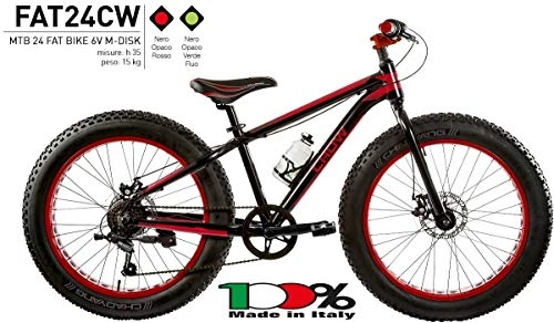 Mountain Bike : Bici Misura 24 Bambino MTB Fat Bike Crow Alluminio 6V Art. FAT24CW