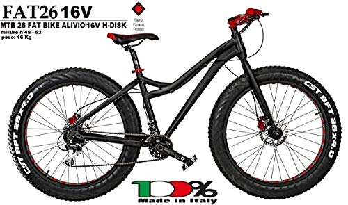 Mountain Bike : Bici Misura 26 Uomo MTB Fat Bike ALIVIO 16V Alluminio Art. FAT26 16V (52 CM)