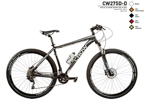 Mountain Bike : BICI MTB 27, 5 CROW GRUPPO DEORE DISCHI IDRAULICI (NERO OPACO) MODELLO CW275D-D MADE IN ITALY