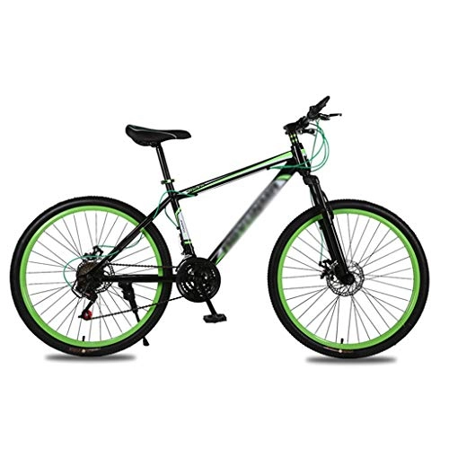 Mountain Bike : Bicicletta 26 pollici per bicicletta doppio disco con assorbimento degli urti con sospensione anteriore Sedile regolabile Bicicletta a coda dura in acciaio al carbonio ad alta velocità da 21 velocità