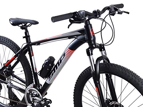 Mountain Bike : Bicicletta Alluminio MTB Mountain Bike 27, 5″ SMP “Sierra” con Freni A Disco e Cambio Shimano 21 velocità / Rosso Grigio Rosso