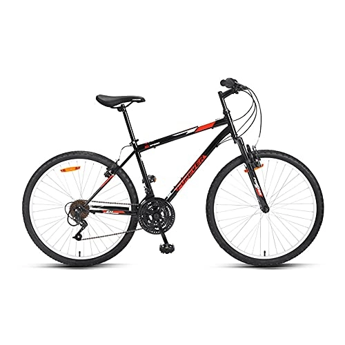Mountain Bike : Bicicletta, mountain bike 26", bicicletta ammortizzata a 18 velocità, con telaio in acciaio ad alto tenore di carbonio, freno a doppio disco meccanico, per adulti e adolescenti, antiscivolo / B