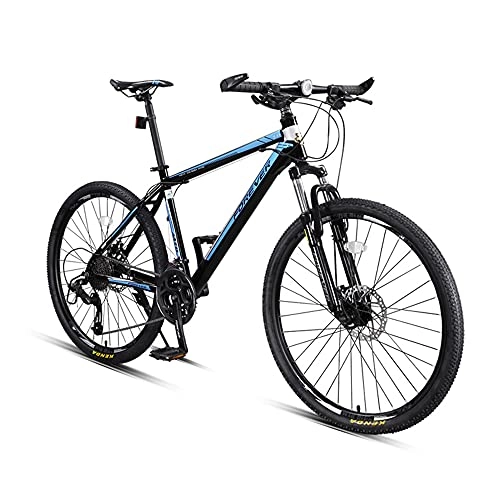 Mountain Bike : bicicletta, mountain bike con ruote spesse da 26 pollici, bicicletta con doppio freno a disco, bici da montagna da 27 velocità, per adulti, adolescenti, antiscivolo, adatta a vari terreni / Blue