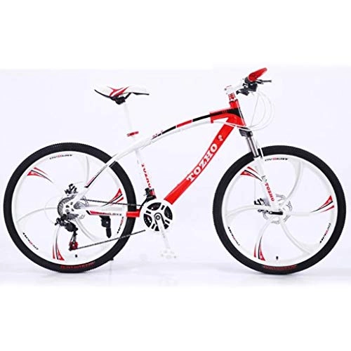 Mountain Bike : Bicicletta Mountainbike, 26" Mountain Bike, Biciclette hardtail, doppio disco freno e sospensione anteriore 21 24 27 velocit, acciaio al carbonio Telaio MTB Bike ( Color : Red , Size : 27 Speed )