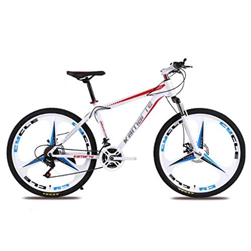 Mountain Bike : Bicicletta Mountainbike, MTB, 24 pollici Ravine bici in acciaio al carbonio 21 24 27 velocità Montagna Biciclette ruota Unità doppio freno a disco anteriore sospensione ( Color : B , Size : 24 Speed )