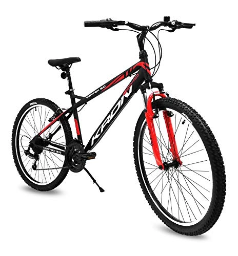 Mountain Bike : Bicicletta MTB 24'' pollici bici Kron Vortex 3.0 ammortizzata 21 Velocita' Shimano Mountain Bike REVO (Nero - Rosso)