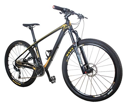 Mountain Bike : Bicicletta MTB in Fibra di Carbonio da 27, 5 Pollici A 30 velocità, Freno A Disco Idraulico, Forcella Pneumatica, Ammortizzatore Completo, Forcella Anteriore con Bloccaggio Idraulico