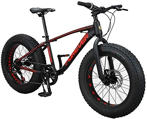 Mountain Bike : Biciclette Bambini di montagna, 20 pollici a 9 velocità Fat Tire Anti-Slip biciclette, telaio in alluminio a doppio freno a disco della bicicletta, Hardtail mountain bike, (Color : Black)
