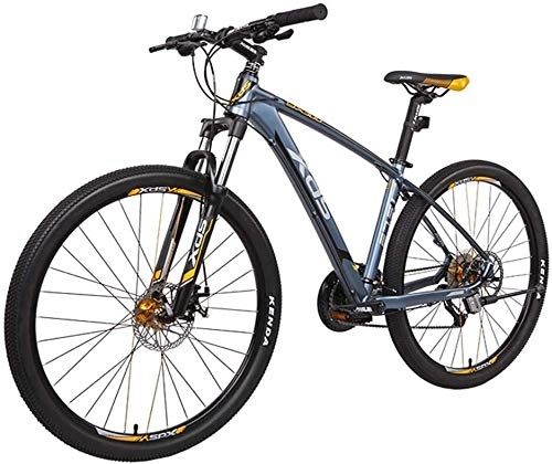 Mountain Bike : Biciclette for adulti Montagna, 27.5 Inch Anti-Slip biciclette, Telaio in alluminio Hardtail mountain bike con doppio freno a disco, 27-velocit biciclette, Giallo, 17.5, Dimensione: 16, Colore: Blu Y