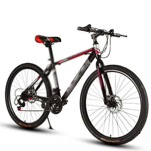 Mountain Bike : Bicycles for Adults 24-inch Mountain Bicycle 21 Speed Adult Variable Speed Bicycle Cross-Country Racing Car with One Wheel (Color : Black red, Size : 27-Speed)