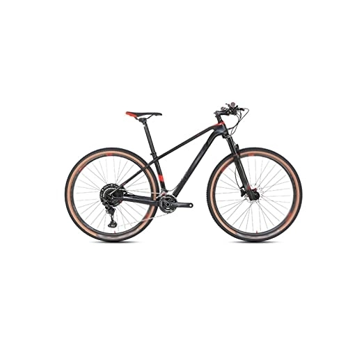 Mountain Bike : Bicycles for Adults 24 Speed MTB Carbon Fiber Mountain Bike with 2 * 12 Shifting 27.5 / 29 Inch Off-Road Bike (Color : Black, Size : Large)