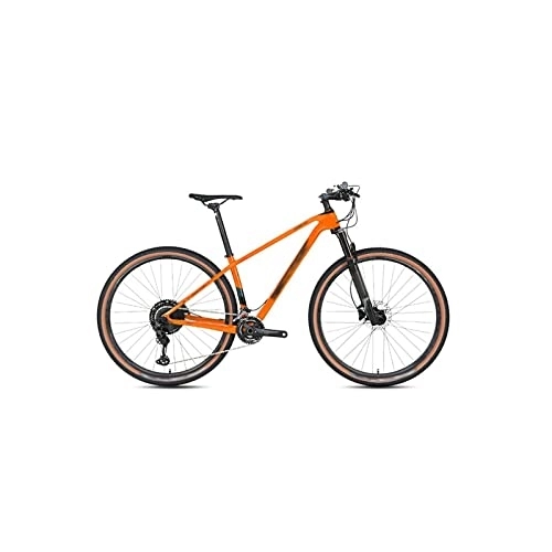 Mountain Bike : Bicycles for Adults 24 Speed MTB Carbon Fiber Mountain Bike with 2 * 12 Shifting 27.5 / 29 Inch Off-Road Bike (Color : Orange, Size : X-Large)