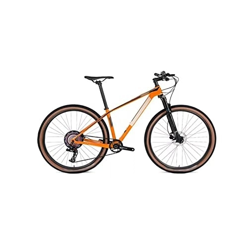 Mountain Bike : Bicycles for Adults Carbon Fiber 27.5 / 29 Inch 13 Speed Frame Bike (Color : Orange, Size : Large)