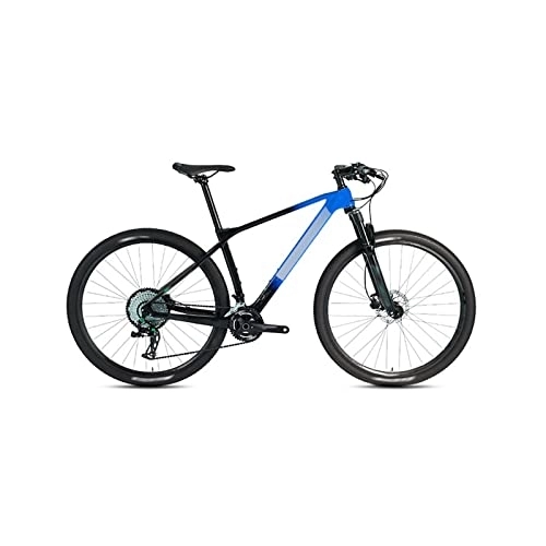 Mountain Bike : Bicycles for Adults Carbon Fiber Quick Release Mountain Bike Shift Bike Trail Bike (Color : Blue, Size : Large)