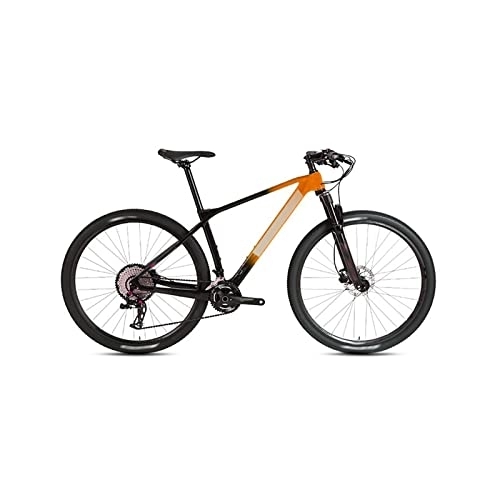 Mountain Bike : Bicycles for Adults Carbon Fiber Quick Release Mountain Bike Shift Bike Trail Bike (Color : Orange, Size : X-Large)