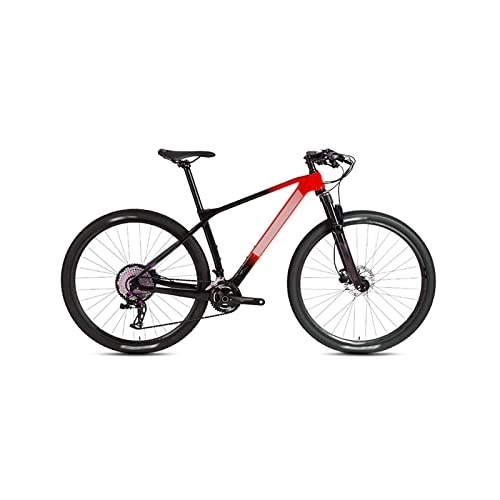 Mountain Bike : Bicycles for Adults Carbon Fiber Quick Release Mountain Bike Shift Bike Trail Bike (Color : Red, Size : Large)