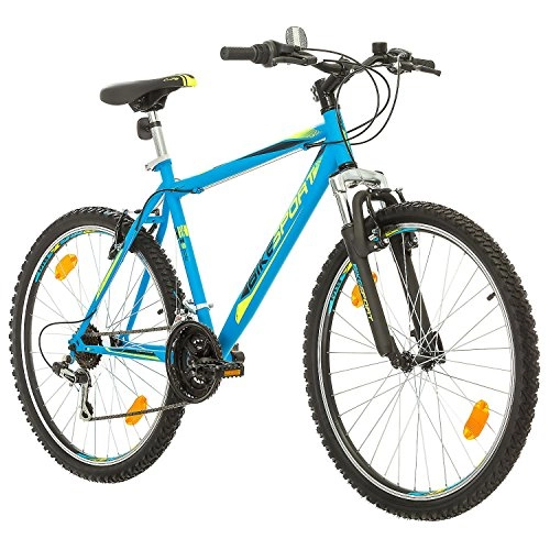 Mountain Bike : Bikesport Thunder Bicicletta Mountain Bike Uomo 26", Shimano 21 cambios (Blu Opaco, XL)