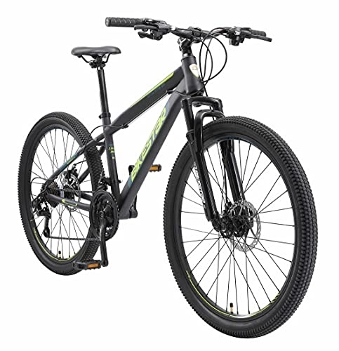Mountain Bike : BIKESTAR Hardtail Mountain Bike, Freni a Disco, 26" | Bicicletta MTB Telaio 15" Cambio Shimano a 21 velocità, sospensioni | Nero
