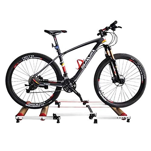 Mountain Bike : Chlggzw Allenatori per Biciclette da Interno, Panca Pieghevole Pieghevole per Allenamento con Rulli in Alluminio con Rulli in Alluminio, Mountain Bike, Panca Fitness per Bici da Strada