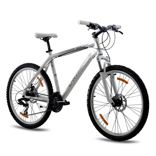 Mountain Bike : CHRISSON &apos terier Bicicletta di Montagna, misura 26, 66, 0 cm, colore: bianco matt, 21 velocità