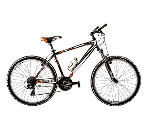 Mountain Bike : Cicli Puzone Bici 26 Rockies 21V Alluminio Forcella BLOCCABILE RK26A Made in Italy Nero Arancio
