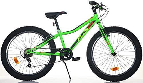 Mountain Bike : Cicli Puzone Bici Bicicletta 24 MTB Dino Bikes Bambino Shimano 6V Ruote Plus 424 UP Verde Fluo New