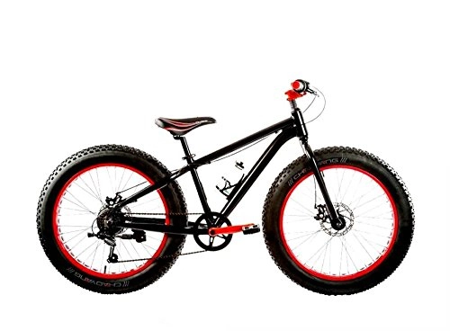 Mountain Bike : Cicli Puzone BICI FAT BIKE 24 ALLUMINIO 6V M-DISK (NERO ROSSO)