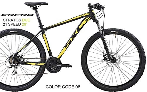 Mountain Bike : CICLI PUZONE Bici FRERA MTB Stratos Due Shimano ACERA 21 Speed Ruota 29 Gamma 2020 (Nero Giallo (cod.08), 52 CM)