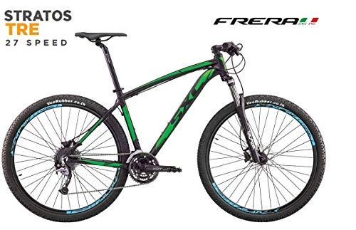 Mountain Bike : Cicli Puzone FRERA Stratos Tre 27 Speed Gamma 2019 (Nero Verde, 52 CM - L)