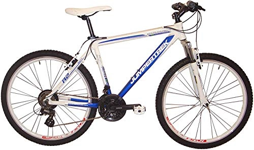 Mountain Bike : CINZIA Bici Bicicletta 26' MTB Boulder 21V Alluminio Forcella Ammortizzata (Bianco-Blu)