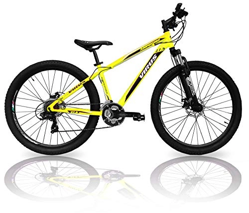 Mountain Bike : CINZIA Bicicletta MTB 27.5 Virus Uomo 21V Mountain Bike con Freni a Disco (Giallo)