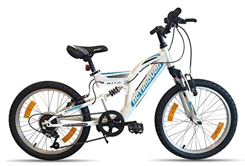 Mountain Bike : Condor - Bicicletta da ragazzo, con telaio a forcella telescopica, 6 velocità con impugnatura girevole, per mountain bike, 20", da ragazza, colore: bianco e blu