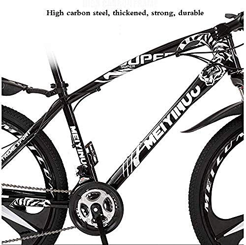 Mountain Bike : CXY-JOEL Hardtail Mountain Bike Telaio in Acciaio ad Alto Tenore Di Carbonio e Forcella Ammortizzata Doppio Freno a Disco Pedali in Pvc-Orange_26 Pollici 21 Velocità