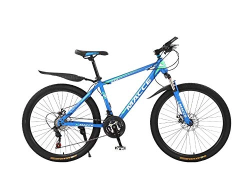 Mountain Bike : DGAGD Bicicletta da 24 Pollici per Mountain Bike da Uomo e Donna per Adulti a velocità variabile con Ruote a Raggi-Blu_21 velocità