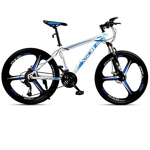 Mountain Bike : DGAGD Ruota a Tre Taglienti per Mountain Bike con Freno a Disco da 24 Pollici, Larga e Spessa 4.0 con Pneumatici da Neve-Bianco Blu_21 velocità